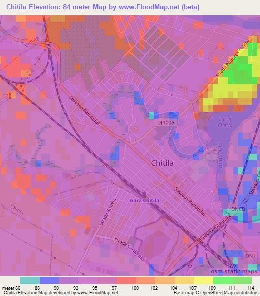 Chitila,Romania Elevation Map