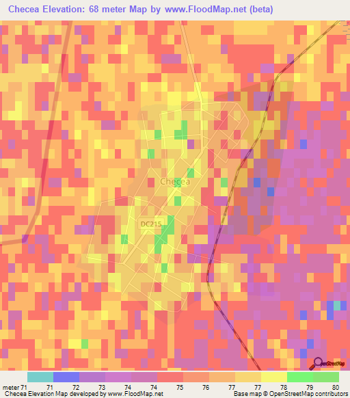 Checea,Romania Elevation Map