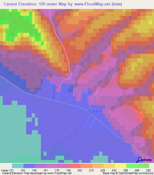 Carand,Romania Elevation Map