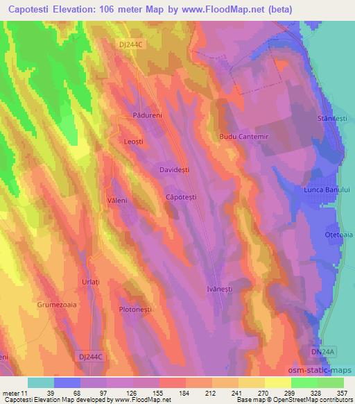 Capotesti,Romania Elevation Map