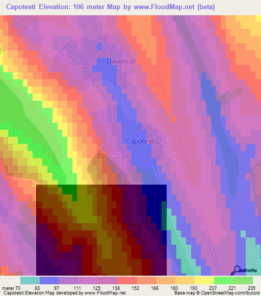 Capotesti,Romania Elevation Map