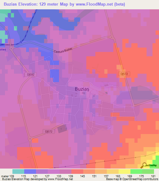 Buzias,Romania Elevation Map