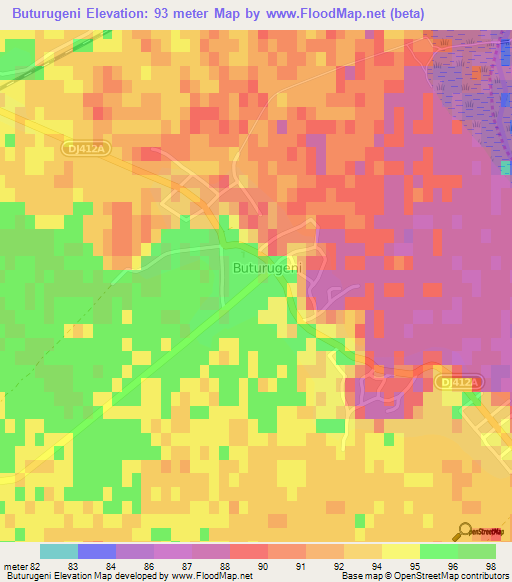 Buturugeni,Romania Elevation Map