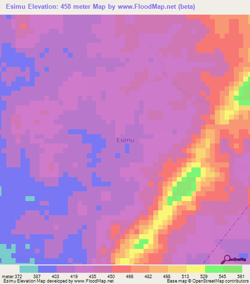 Esimu,Nigeria Elevation Map