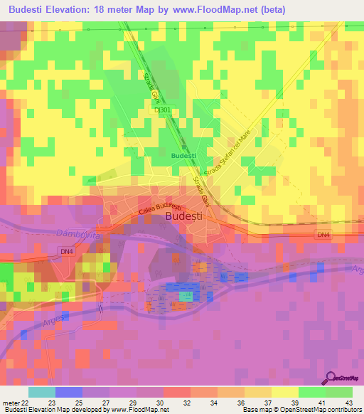 Budesti,Romania Elevation Map