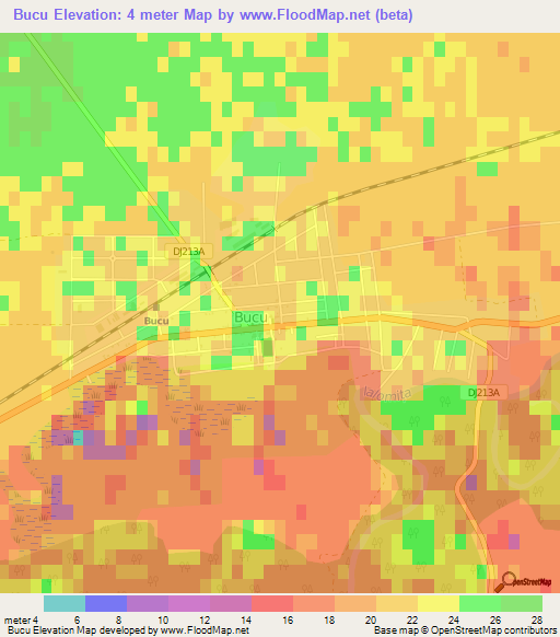 Bucu,Romania Elevation Map