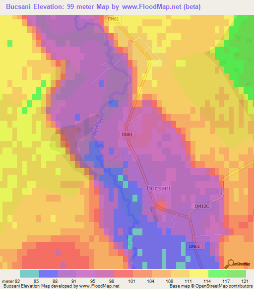 Bucsani,Romania Elevation Map