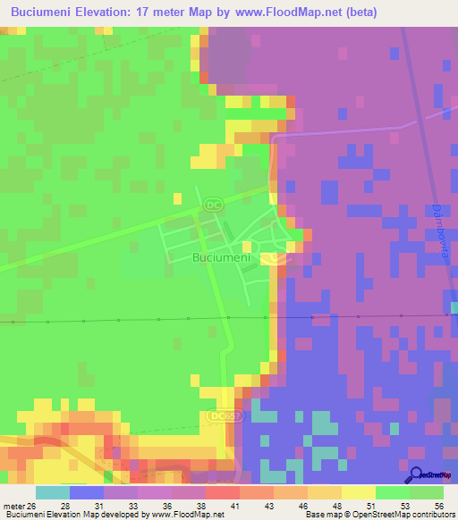 Buciumeni,Romania Elevation Map