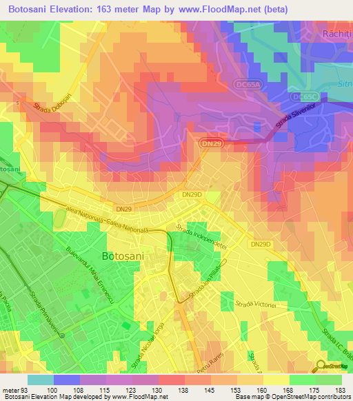 Botosani,Romania Elevation Map