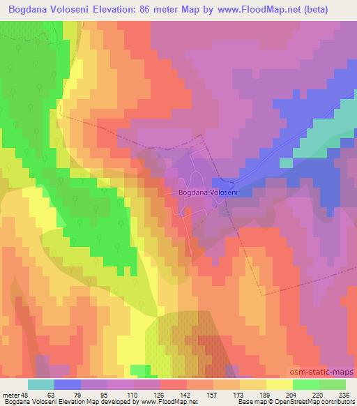 Bogdana Voloseni,Romania Elevation Map