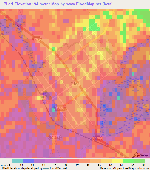 Biled,Romania Elevation Map