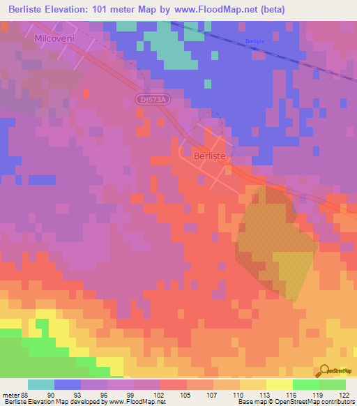 Berliste,Romania Elevation Map