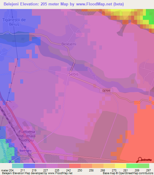 Belejeni,Romania Elevation Map