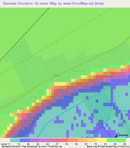 Baneasa,Romania Elevation Map