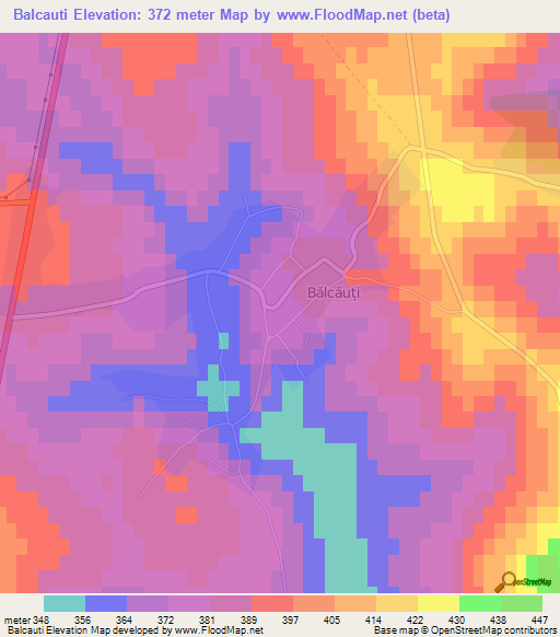 Balcauti,Romania Elevation Map