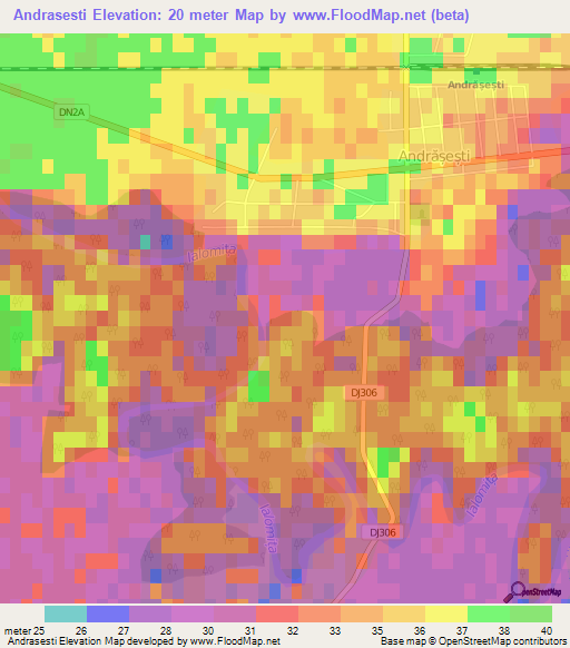 Andrasesti,Romania Elevation Map