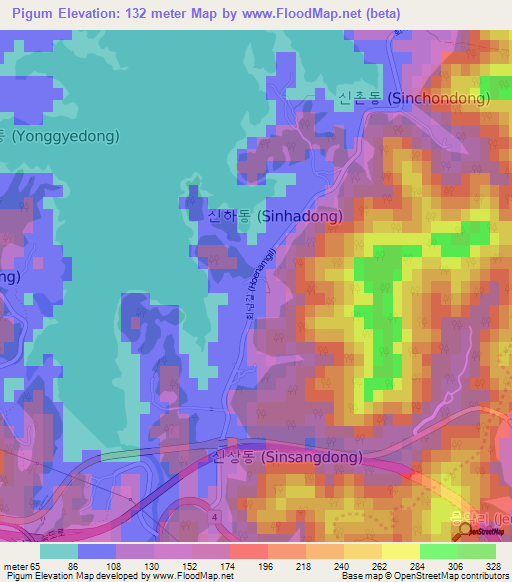 Pigum,South Korea Elevation Map