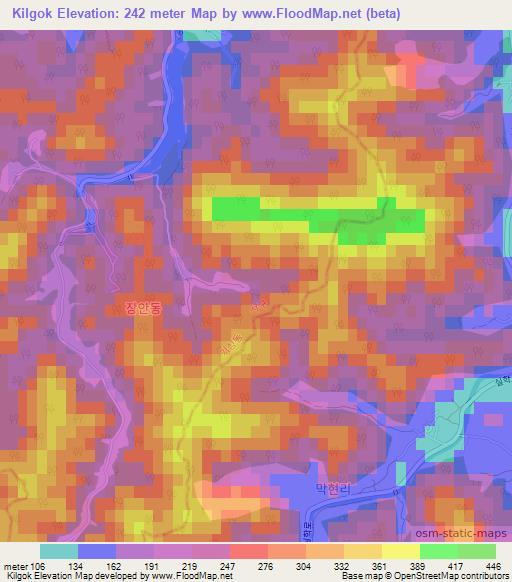 Kilgok,South Korea Elevation Map