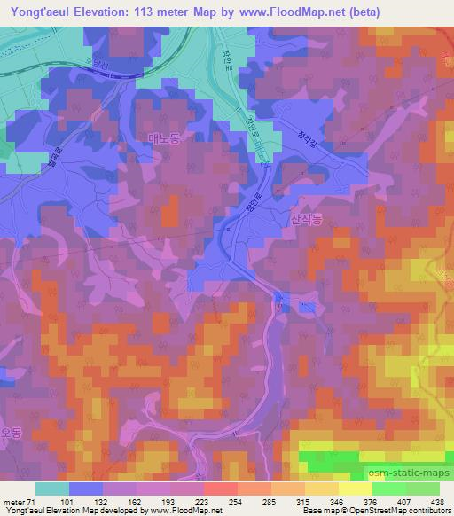 Yongt'aeul,South Korea Elevation Map