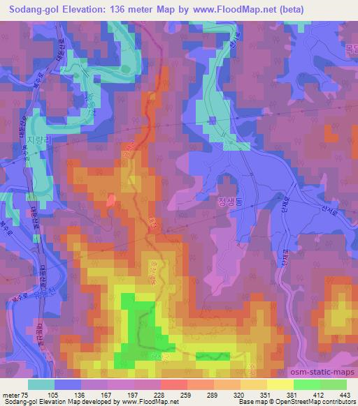 Sodang-gol,South Korea Elevation Map