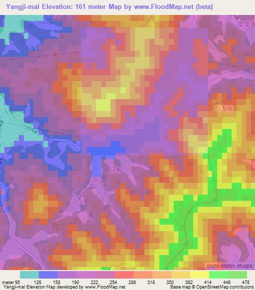 Yangji-mal,South Korea Elevation Map