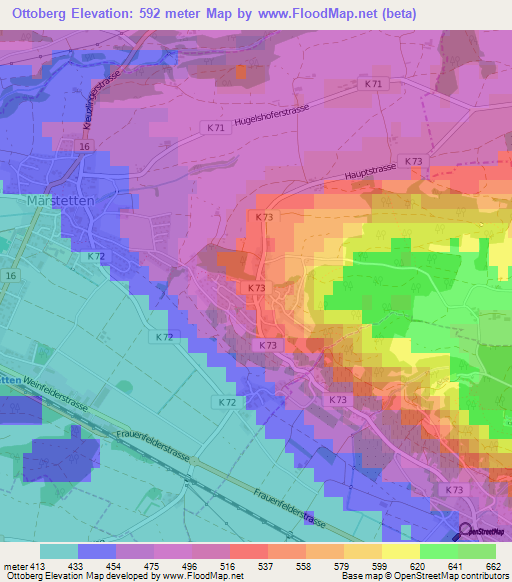 Ottoberg,Switzerland Elevation Map