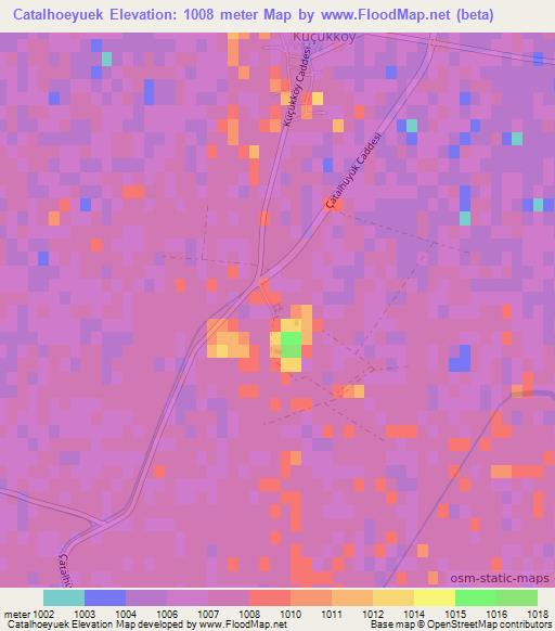 Catalhoeyuek,Turkey Elevation Map