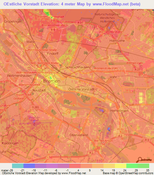 OEstliche Vorstadt,Germany Elevation Map