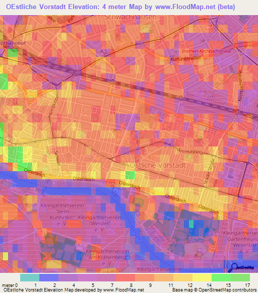 OEstliche Vorstadt,Germany Elevation Map