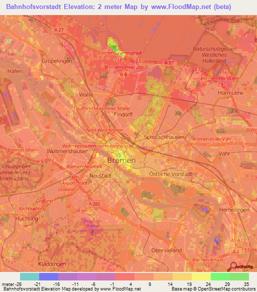 Bahnhofsvorstadt,Germany Elevation Map