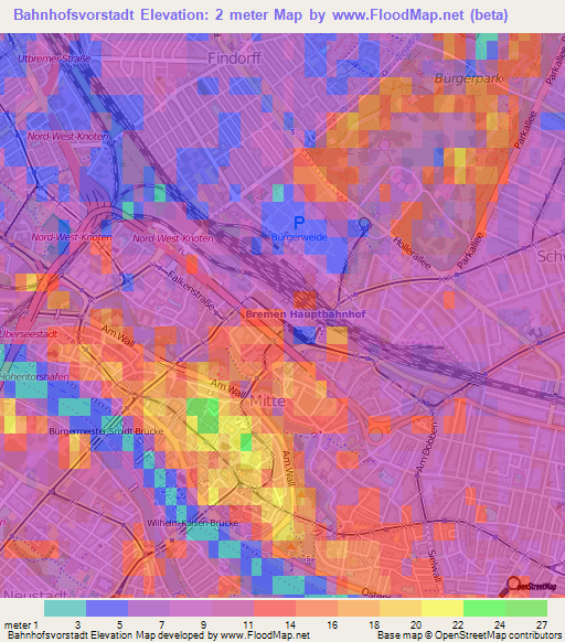 Bahnhofsvorstadt,Germany Elevation Map
