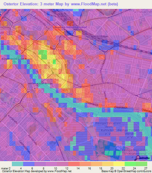 Ostertor,Germany Elevation Map