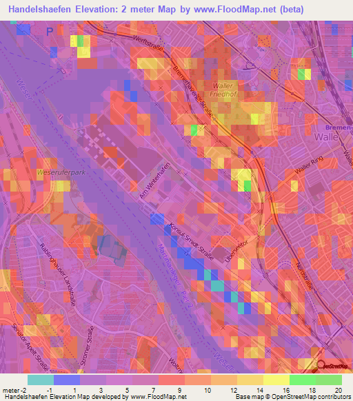 Handelshaefen,Germany Elevation Map