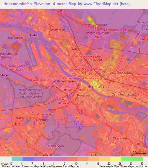 Hohentorshafen,Germany Elevation Map