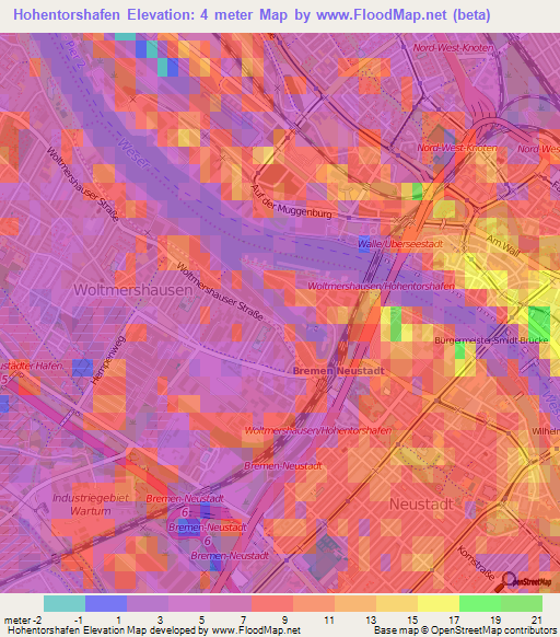 Hohentorshafen,Germany Elevation Map