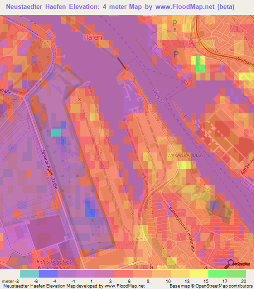 Neustaedter Haefen,Germany Elevation Map