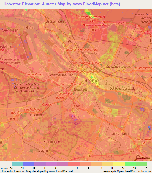 Hohentor,Germany Elevation Map