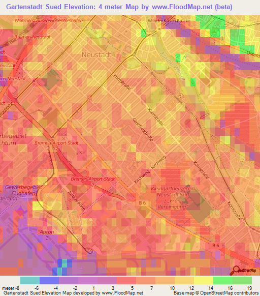 Gartenstadt Sued,Germany Elevation Map