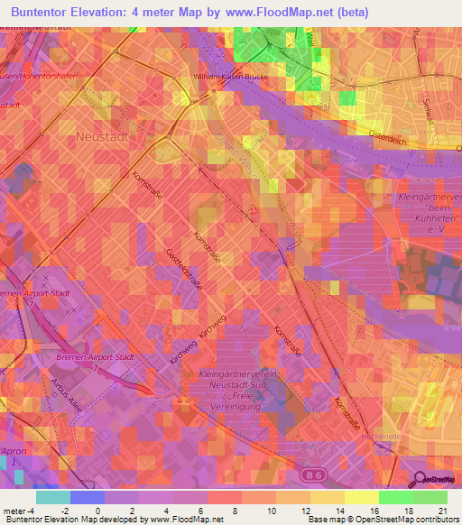 Buntentor,Germany Elevation Map