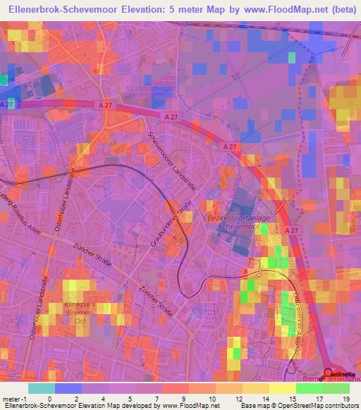 Ellenerbrok-Schevemoor,Germany Elevation Map