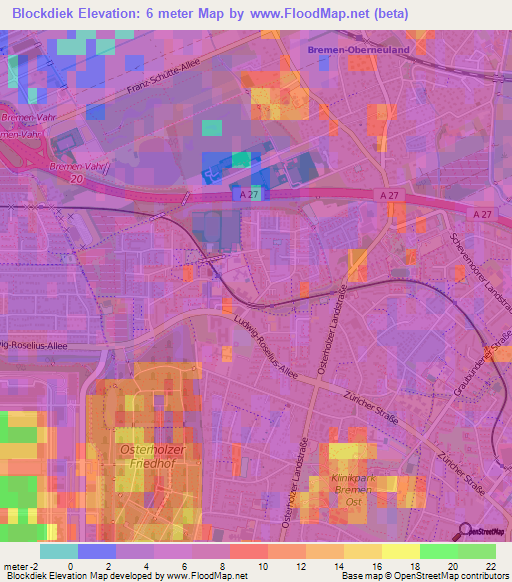 Blockdiek,Germany Elevation Map