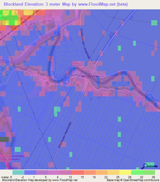 Blockland,Germany Elevation Map