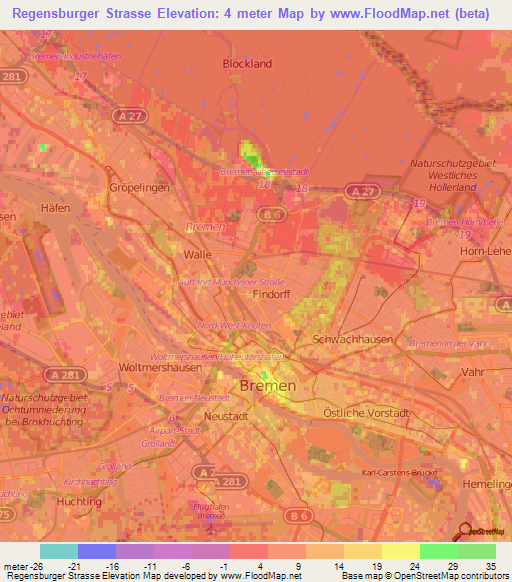 Regensburger Strasse,Germany Elevation Map