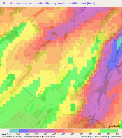 Murist,Switzerland Elevation Map