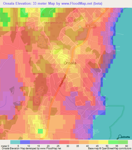 Onsala,Sweden Elevation Map