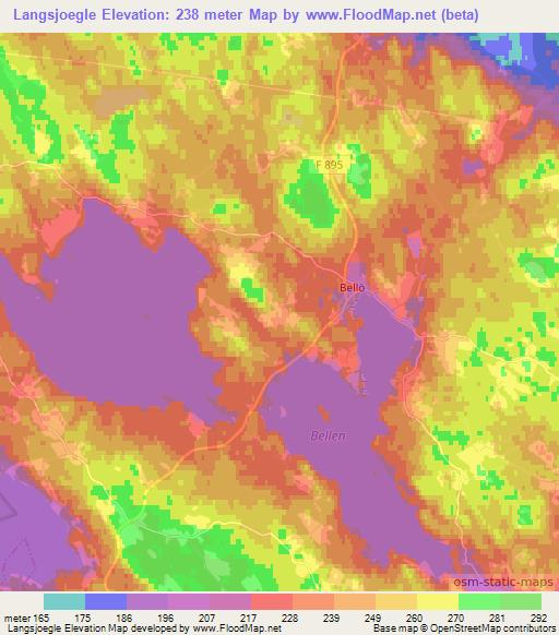 Langsjoegle,Sweden Elevation Map