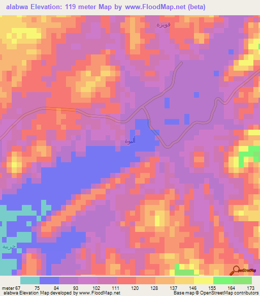 alabwa,Saudi Arabia Elevation Map