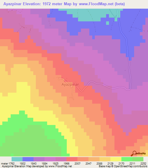 Ayazpinar,Turkey Elevation Map