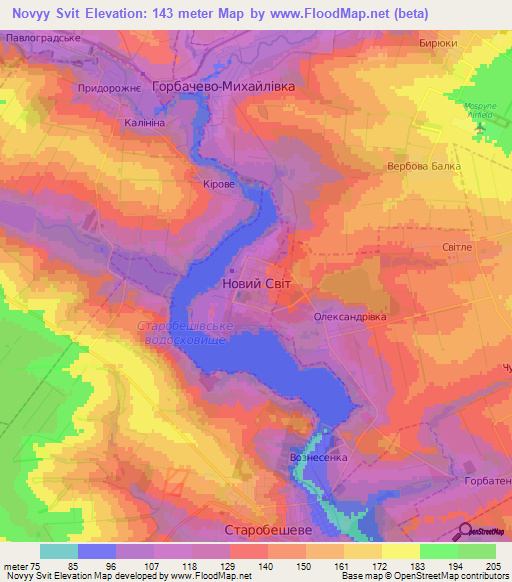 Novyy Svit,Ukraine Elevation Map