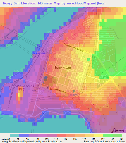 Novyy Svit,Ukraine Elevation Map